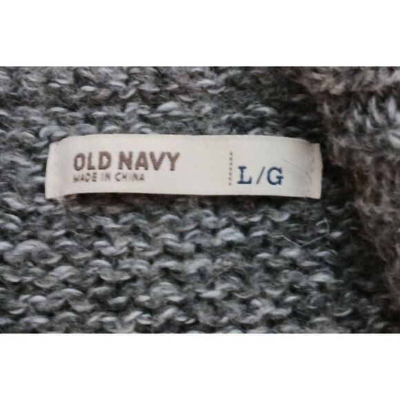 Old Navy Fair Isle Tie-Waist Gray Cardigan - Women's LARGE With Matching Belt - Picture 5 of 5